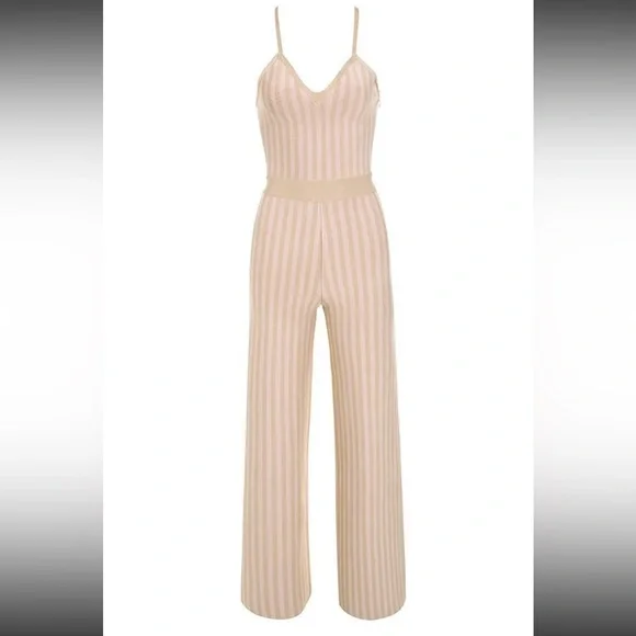 HOUSE OF CB 'Devi' Taupe + Pale Pink Strappy Bandage Jumpsuit